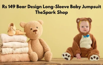 rs 149 bear design long-sleeve baby jumpsuit thespark shop